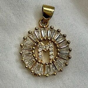 Gold M Initial Pendant Necklace
